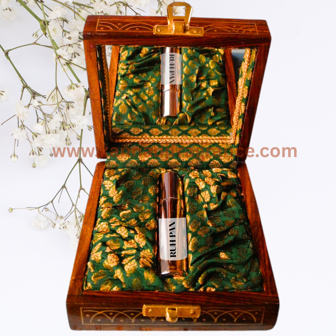 Ruh Pan Attar Premium Wooden Box By Kannauj | Pure & Natural Attar