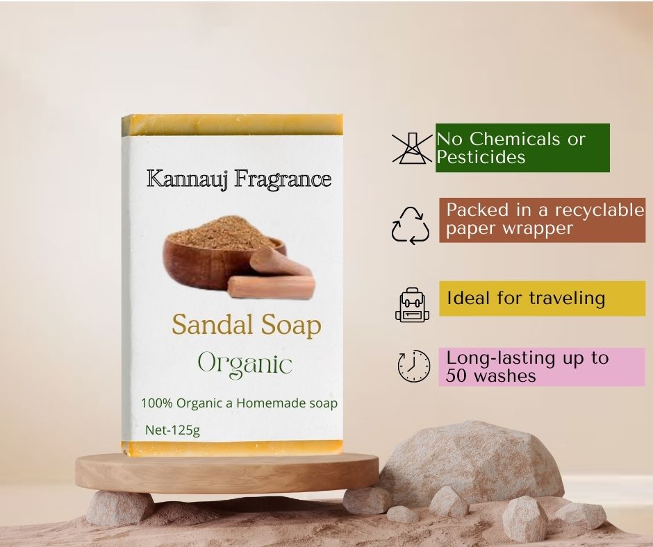 Natural Sandalwood Soap | Handmade Soap By Kannauj
