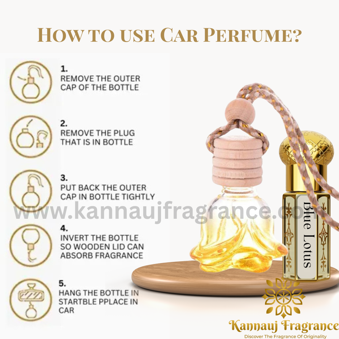 Blue Lotus Car Perfume By Kannauj Fragrance | Natural Fragrance