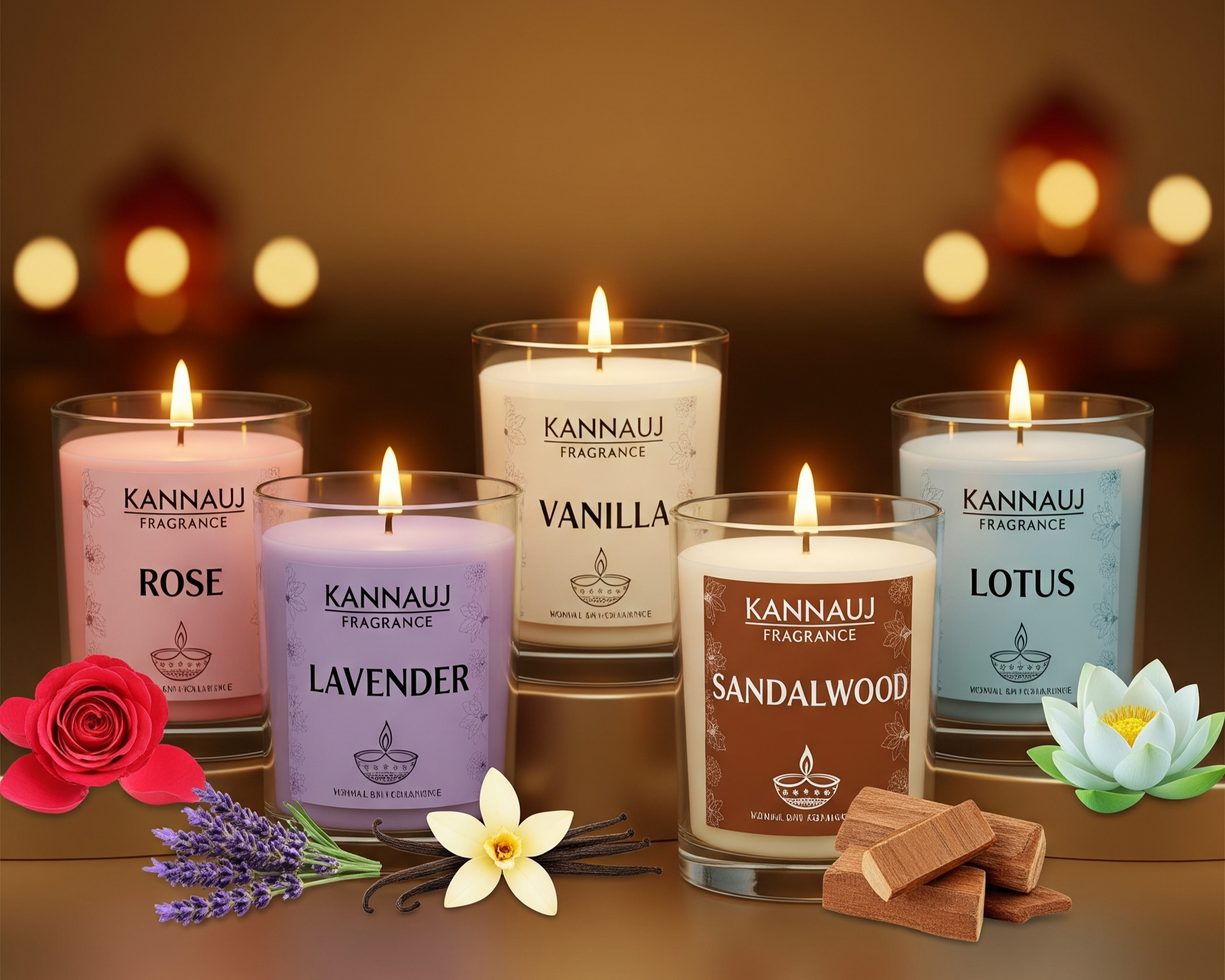 Diwali Candles Set Of 5 | Making By Kannauj Fragrance