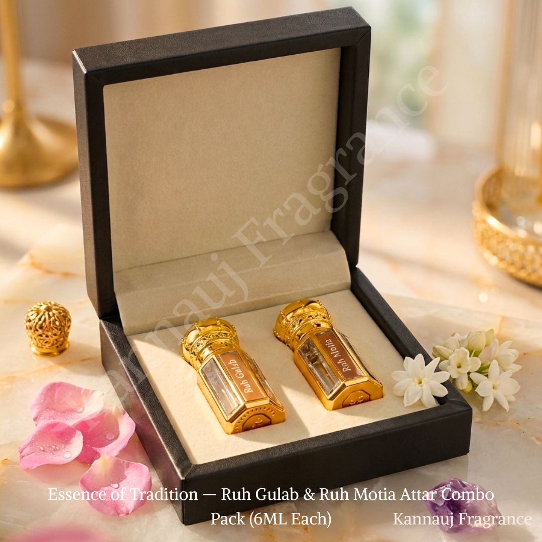 Essence of Tradition — Ruh Gulab & Ruh Motia Attar Combo Pack (6ML Each)