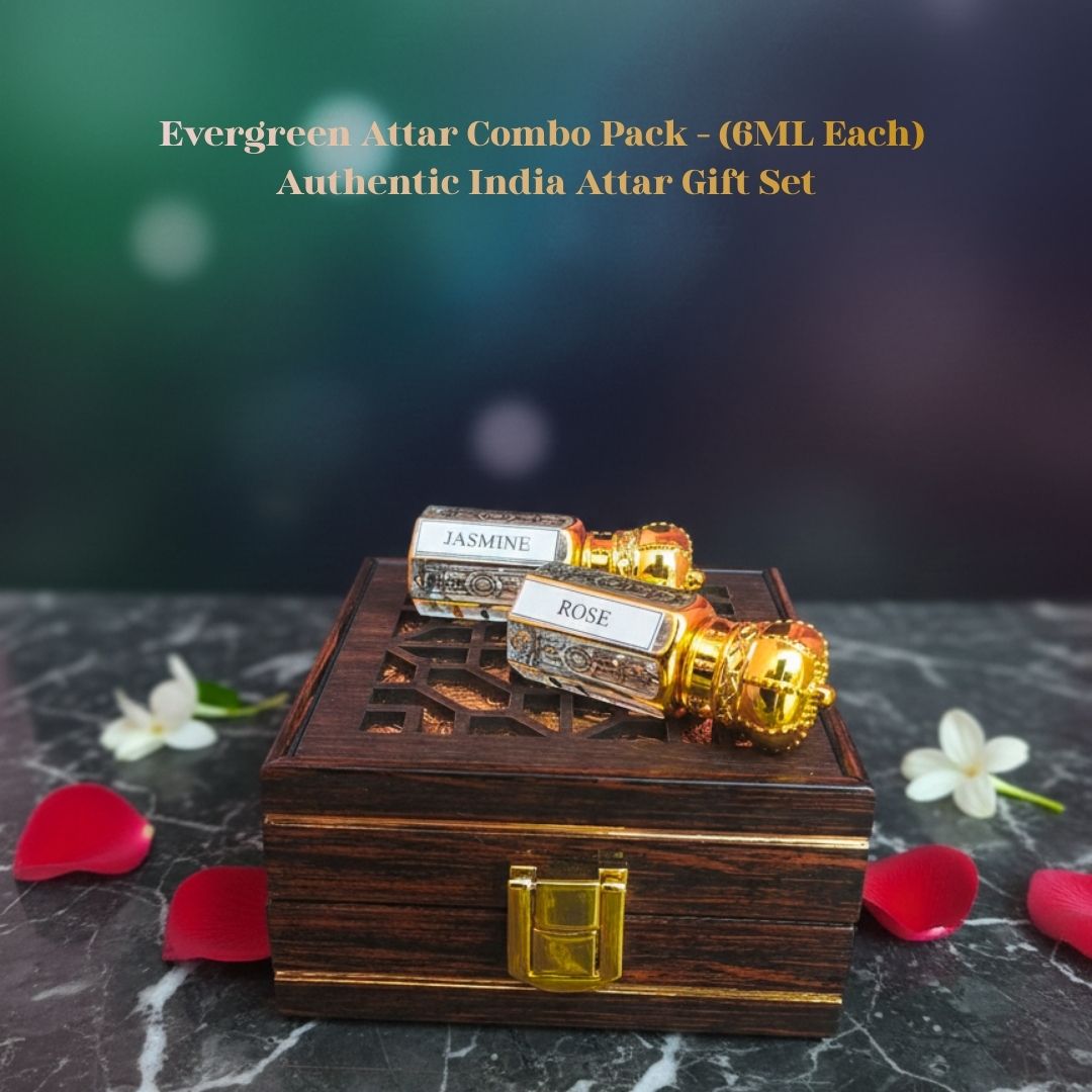 Evergreen Attar Combo Pack - (6ML Each) | Authentic India  Attar Gift Set