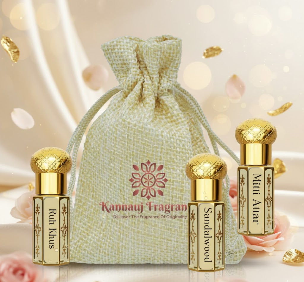 Sugandh Samarpan Gift Set 6MLX3 | Authentic Indian Attar By Kannauj
