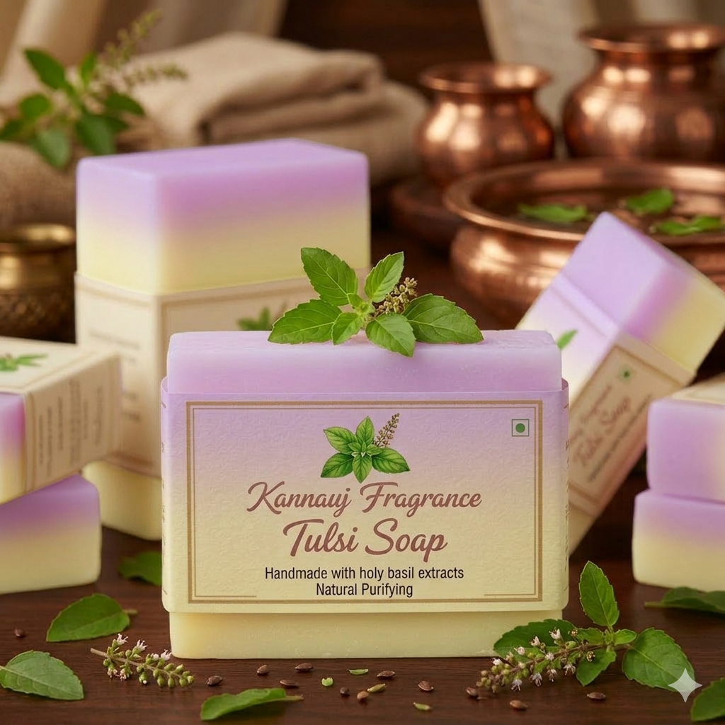 Natural Tulsi Soap | Handmade Soap By Kannauj